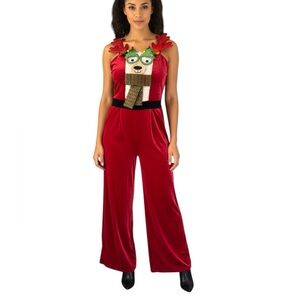 Born Famous Red Velvet Reindeer Overalls medium